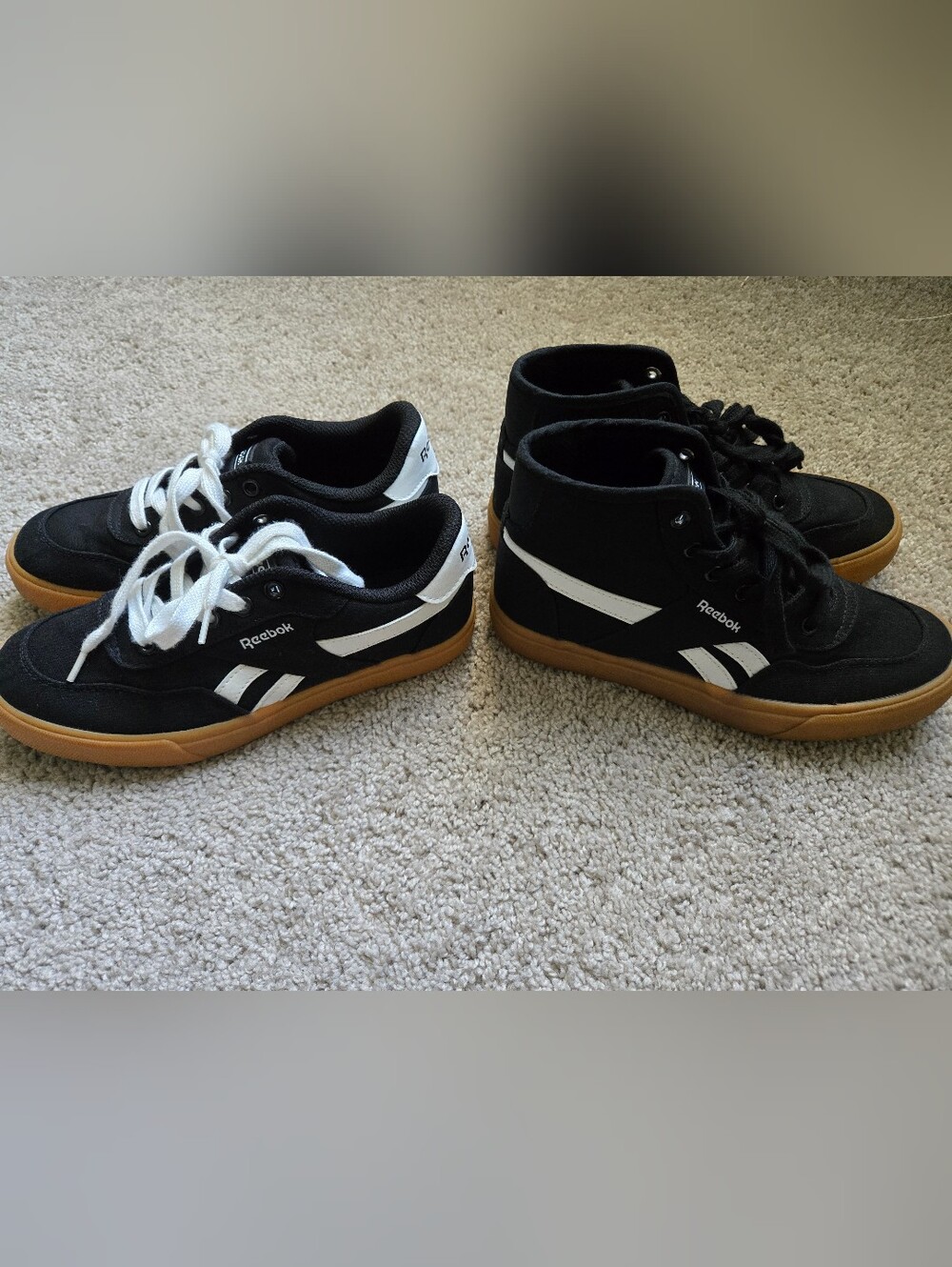 Set Reebok Kids Black & White Low-Top & Hi-Top Sneakers with Gum Sole